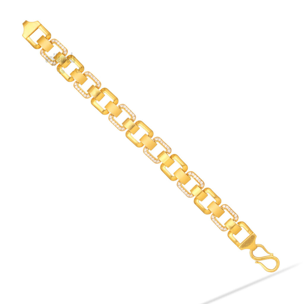 Fancy Stone Gold Mens Bracelet