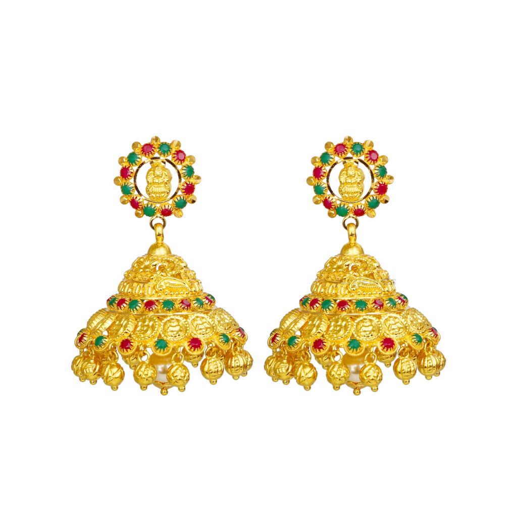 Ruby & Emerald Jhumkka Women Earrings