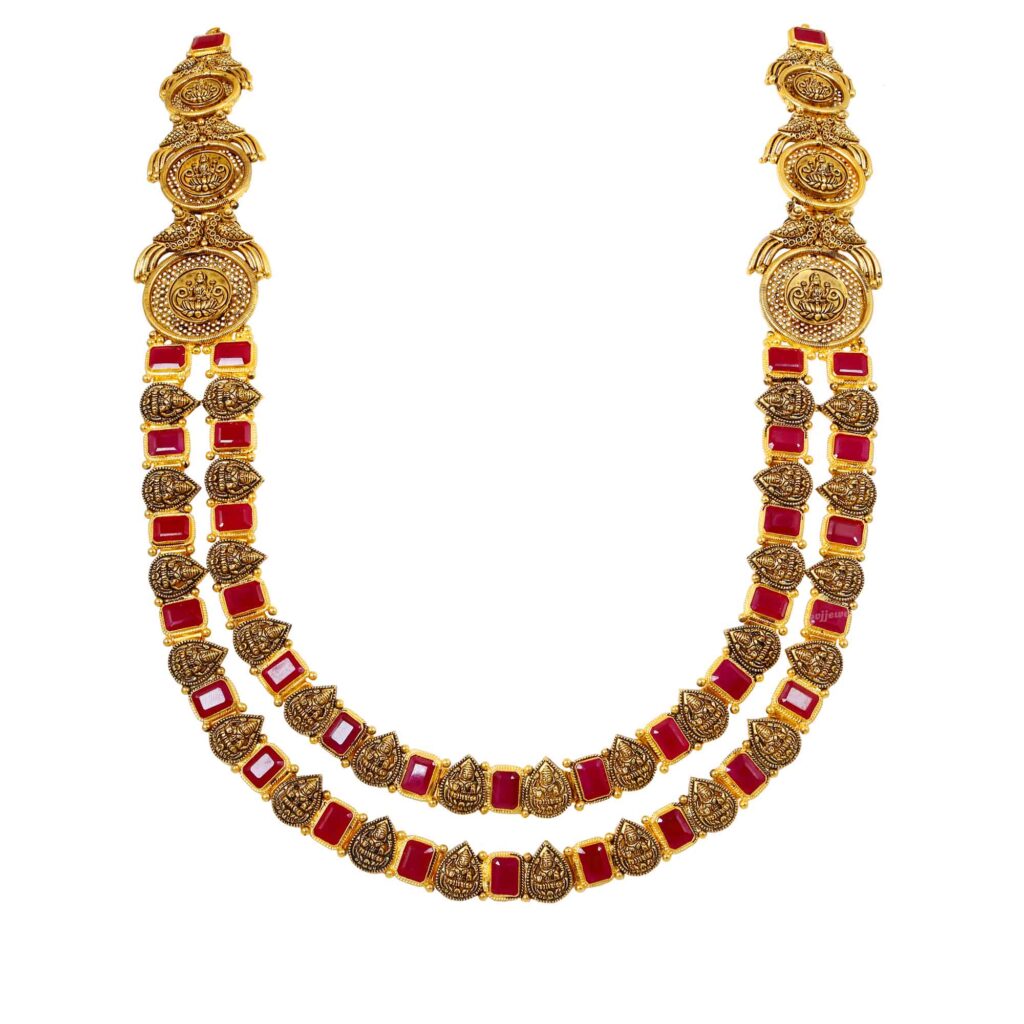 Antique Step Ruby Long necklace