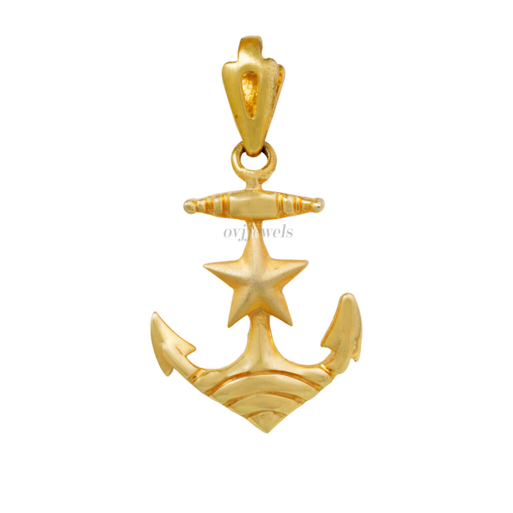 Gold anchor & star kids pendant