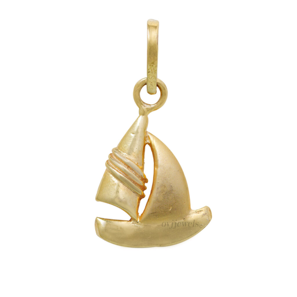 Gold ship design kids pendant
