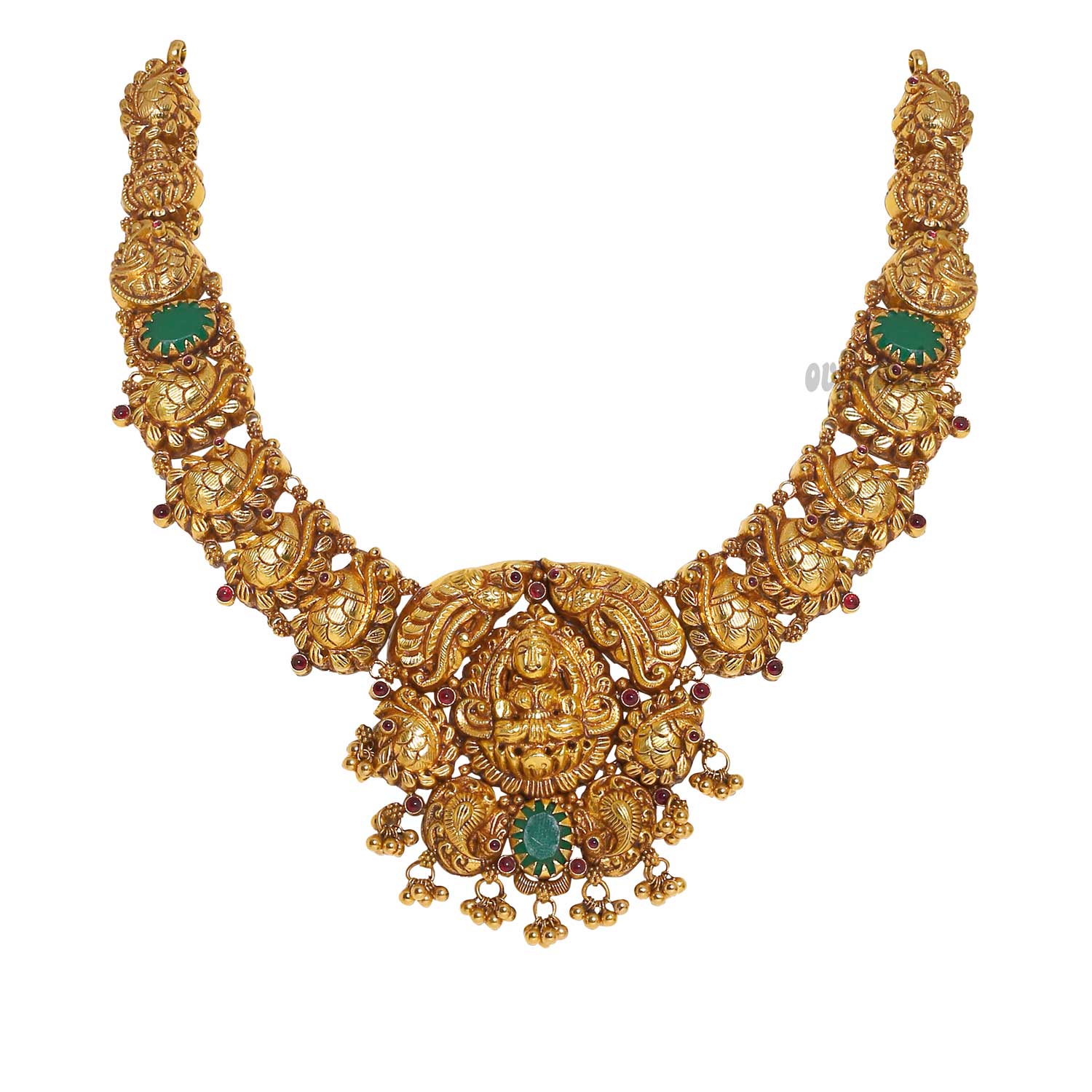 Antique Emerald Lakshmi Short Necklace