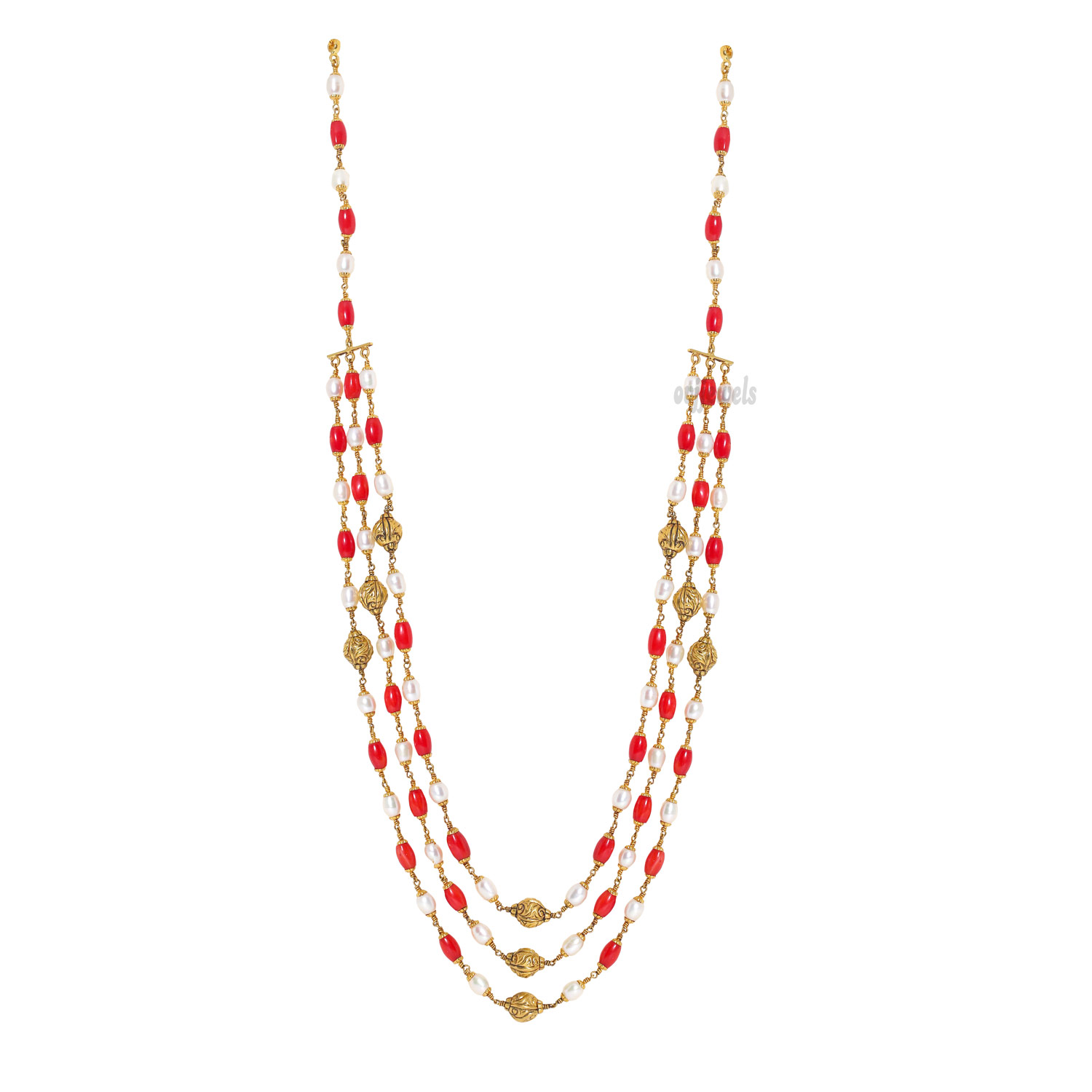 Coral Three Layer Necklace