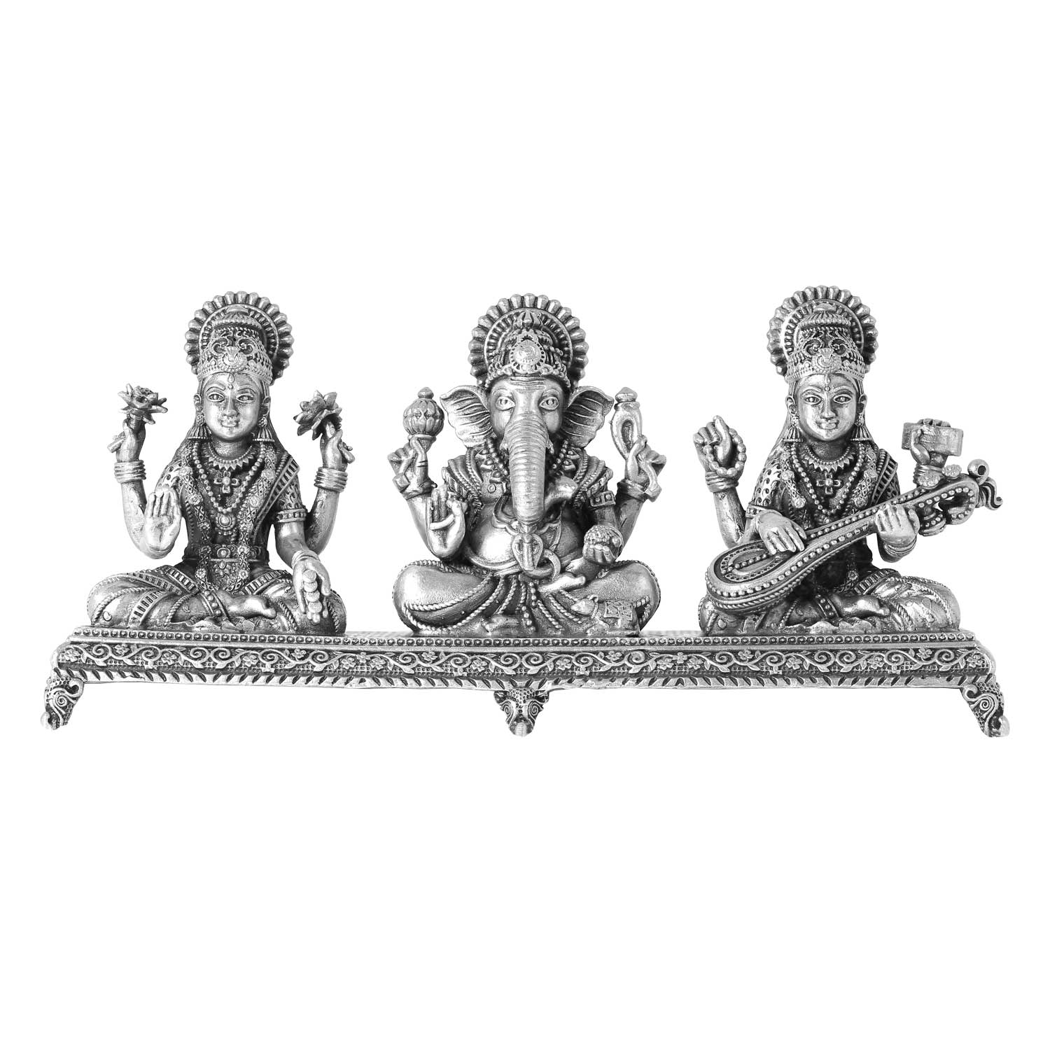 Antique Lakshmi Ganesha Saraswathi Idol