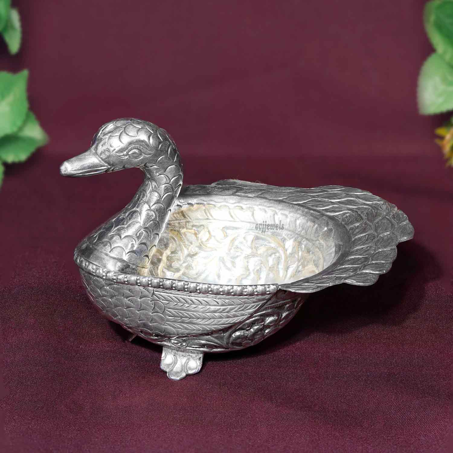 Antique Silver Swan Bowl
