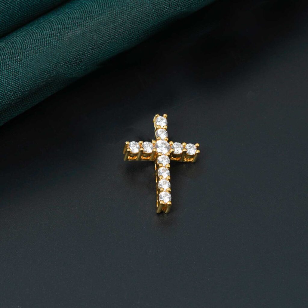 916 Gold Dreamy Mystic Cross Pendant (0% Wastage)