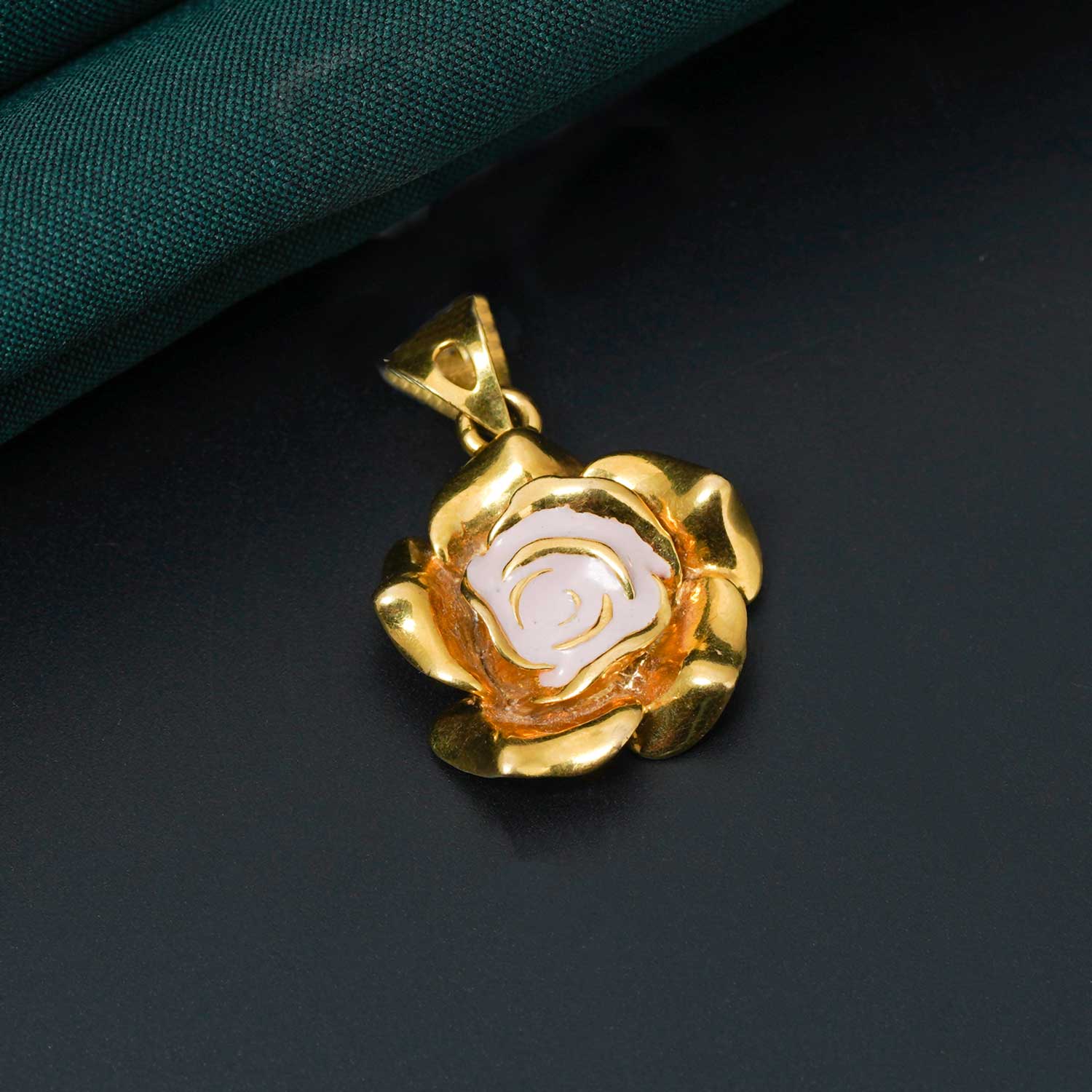 916 Gold Rose Pendant (0% Wastage)