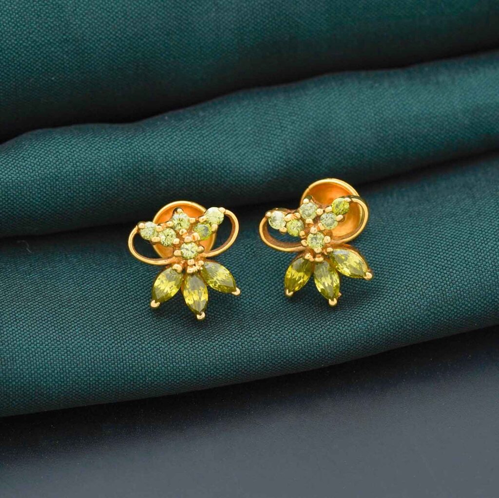 0% Wastage Green Floral Earring