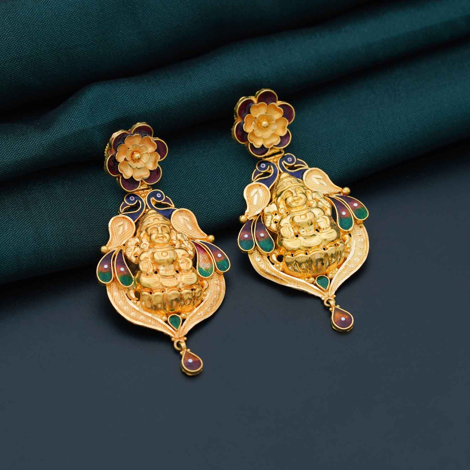 0% Wastage Traditional Lakshmi Earrings