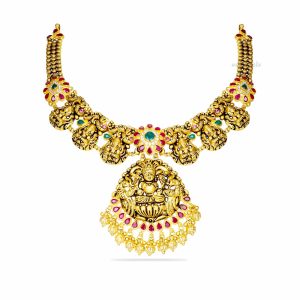 Black Polish Lakshmi Short Necklace