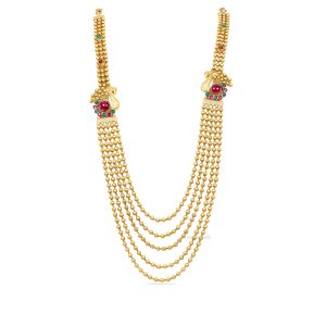 Peacock Step Balls Long Necklace