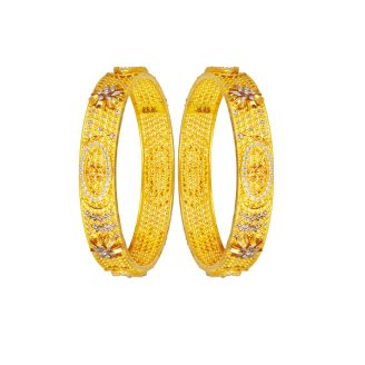 Rhodium Floret Bangle