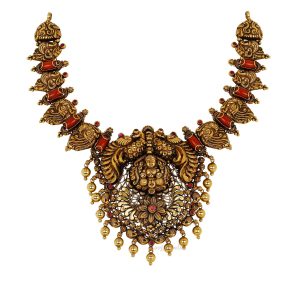 Antique Coral Peacock Necklace