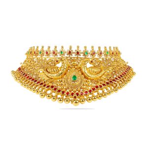 Embellished Antique Peacock Women Choker