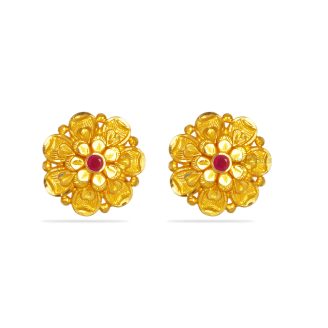 Textured Leaf Stud