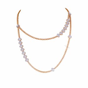 Step Diamond Long Necklace