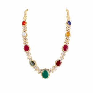 Navarathna Diamond Long Necklace