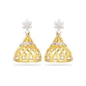 Embossed Diamond Jhumkkas
