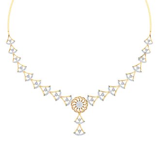 Planer Point Diamond Women Short Necklace