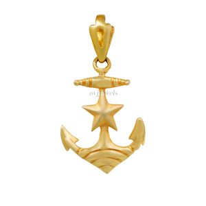 Gold anchor & star kids pendant