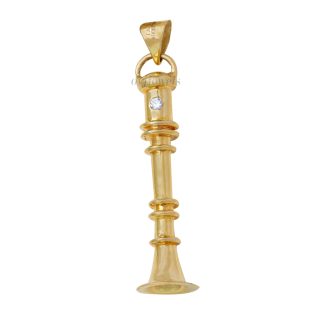 Gold bugle stone kids pendant.
