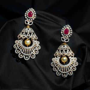 Swaroaski Gold Earrings