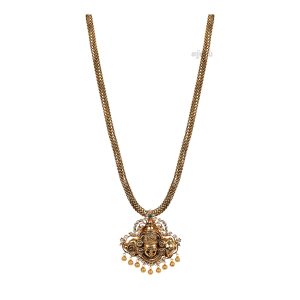 Black Polish fancy Stone Long Necklace