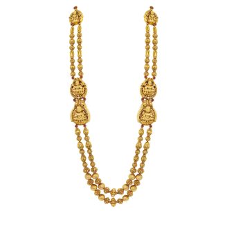 Double Row Antique Lakshmi Long Necklace
