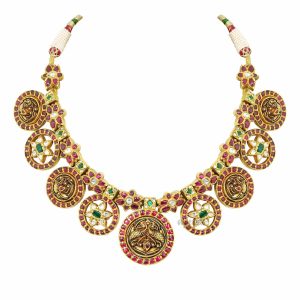 Antique Kundan Peacock Short Necklace