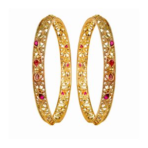 Women Fancy Ruby Stone Bangles
