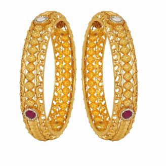 Antique Ruby & Cz Bangle