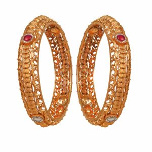 Women Antique Ruby Stone Bangles