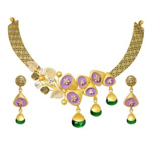 Fancy Short Necklace & Earrings