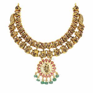 Antique Dancing Girl with Annapakshis  Short Necklace