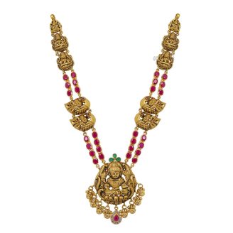 Antique Lakshmi Ruby Short Necklace