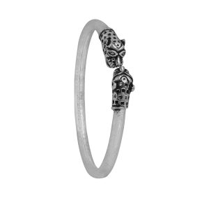 Leopard Men's Silver Bracelet