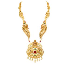 Gold antique ruby lakshmi harram