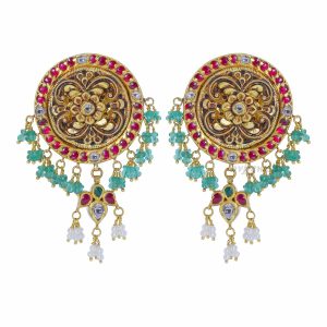 Traditional Kundan antique studs
