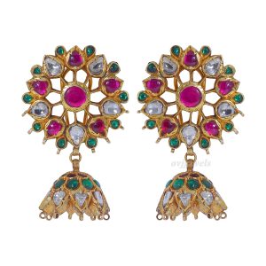 Kundan Polki jhumkas