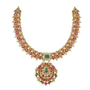 Vajra Kundan Polki short necklace