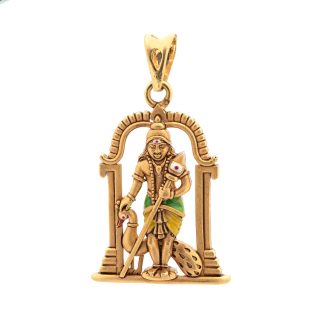 Lord Murugan Temple Gold Pendant