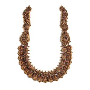 Antique Gold Lakshmi Coin Long Necklace