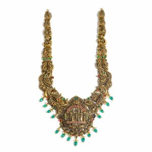 Divine Antique Gold Ram Parivar Temple Necklace