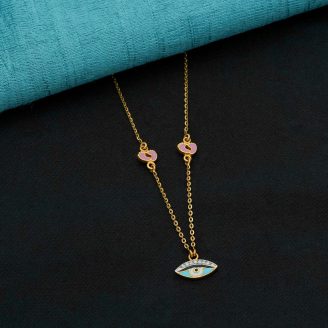 22k Gold Little Steps Protective Evil Eye chain