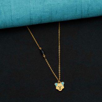 22k Gold  Little Joy Enamel Character Pendant chain