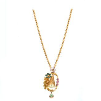916-gold-beaded-necklace-floral-geometric-pendant