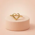 22k gold ring, minimalist gold jewelry, heart shape ring, womens gold ring, OVJ Jewels, dainty gold ring, daily wear gold jewelry, solid gold heart ring, gold jewelry Dindigul, elegant gold gifts