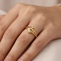 22k gold ring womens gold ring minimalist gold jewelry heart shaped ring ruby gold ring daily wear gold ring OVJ Jewels Indian gold jewelry designs gold ring for her lightweight gold ring