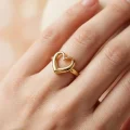 22k gold ring, minimalist gold jewelry, heart shape ring, womens gold ring, OVJ Jewels, dainty gold ring, daily wear gold jewelry, solid gold heart ring, gold jewelry Dindigul, elegant gold gifts