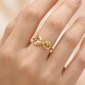 22k gold ring, minimalist gold jewelry, infinity heart ring, women's gold band, handcrafted gold ring, OVJ Jewels, dainty gold ring, romantic jewelry gift, premium gold ring India, solid gold jewelry